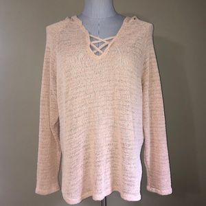 Lavender Field Light Pink Hoodie Sweater